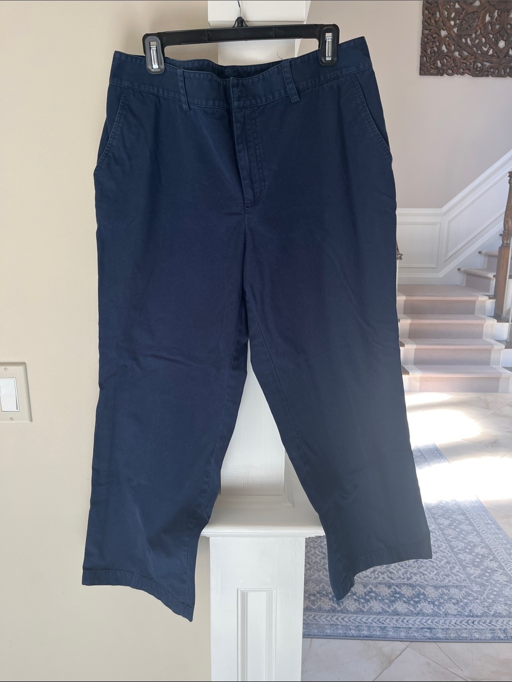 Lauren Ralph Lauren Women’s Navy Cotton Chino Pants Size 14 Straight Leg